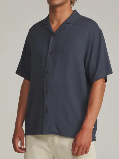 Katin Teller Shirt Hemd mit Camp-Kragen, Rayon-Leinen-Mix