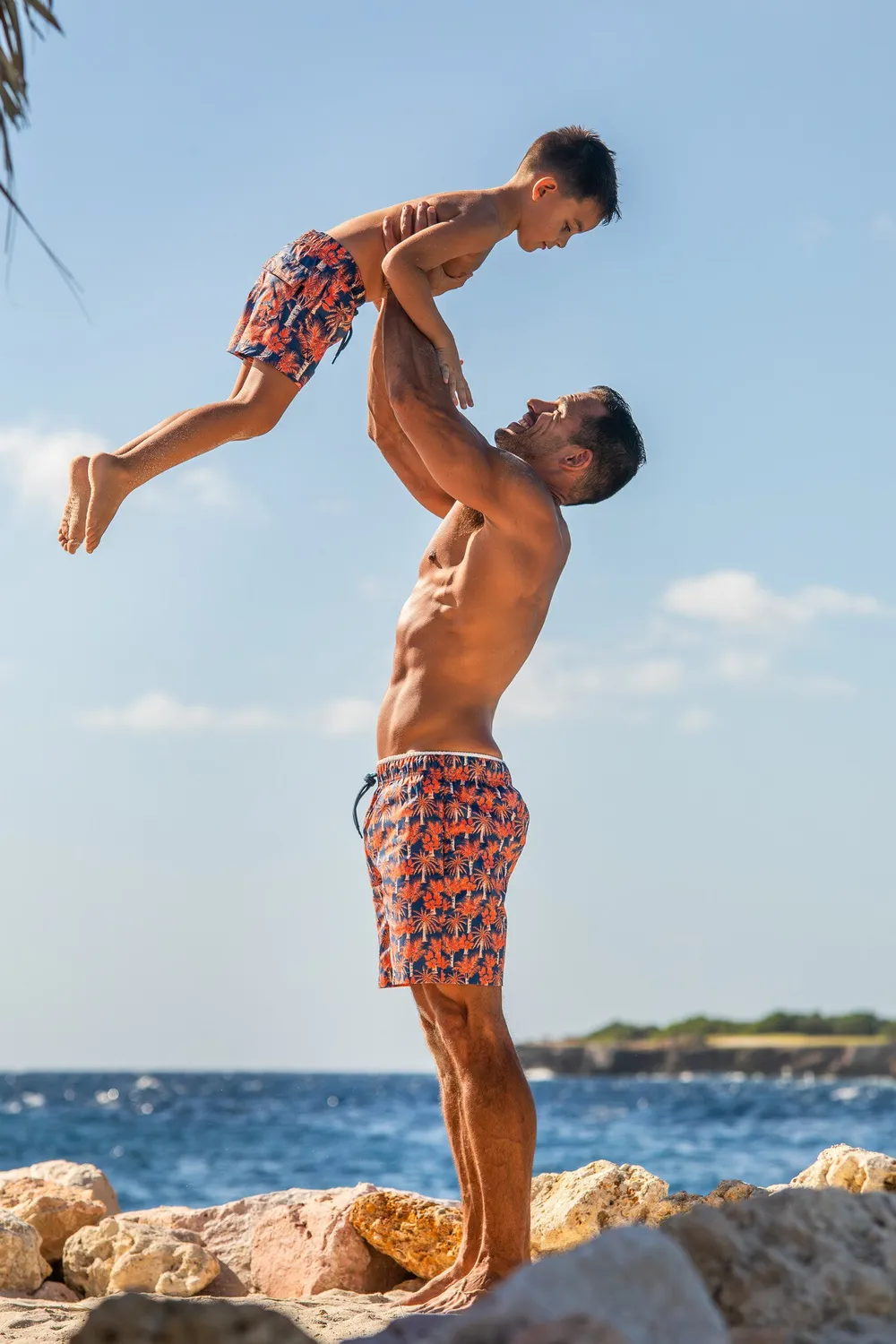 Ramatuelle Brehat Badeshorts kurz Palm-Print