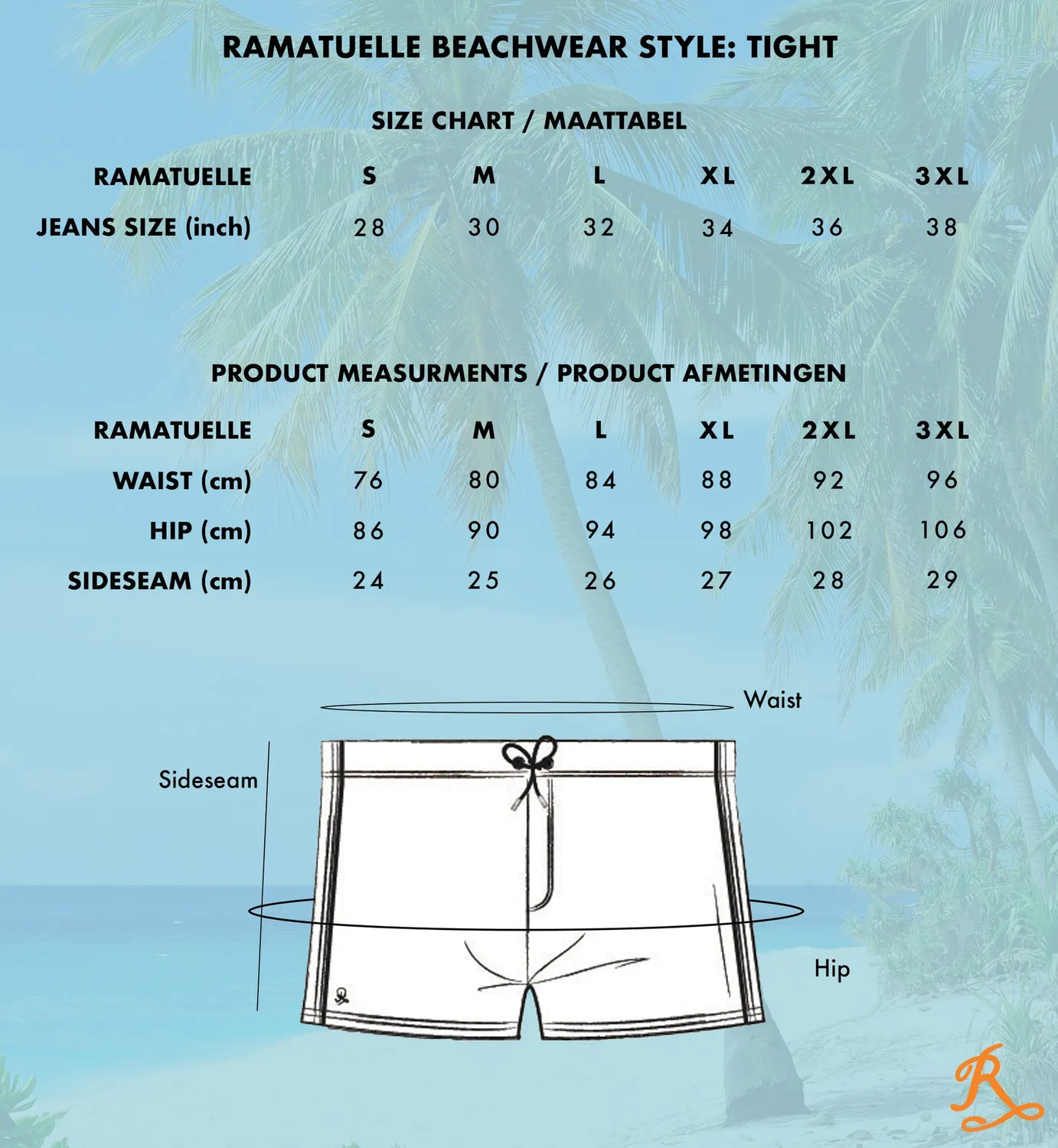 Ramatuelle Tiga Badeshorts eng Hahnentrittmuster