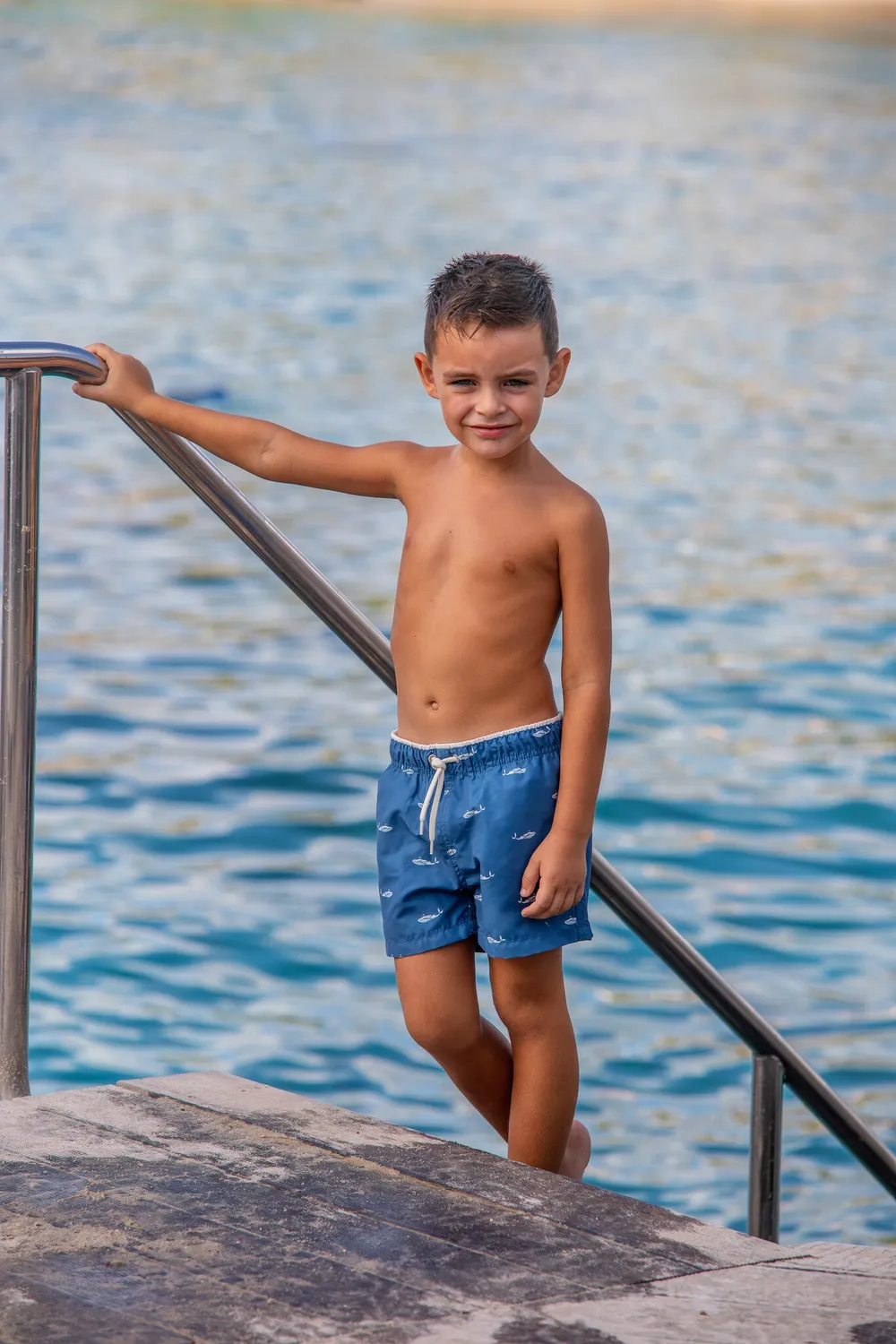 Ramatuelle Pico Badeshorts Kinder Wal-Motiv