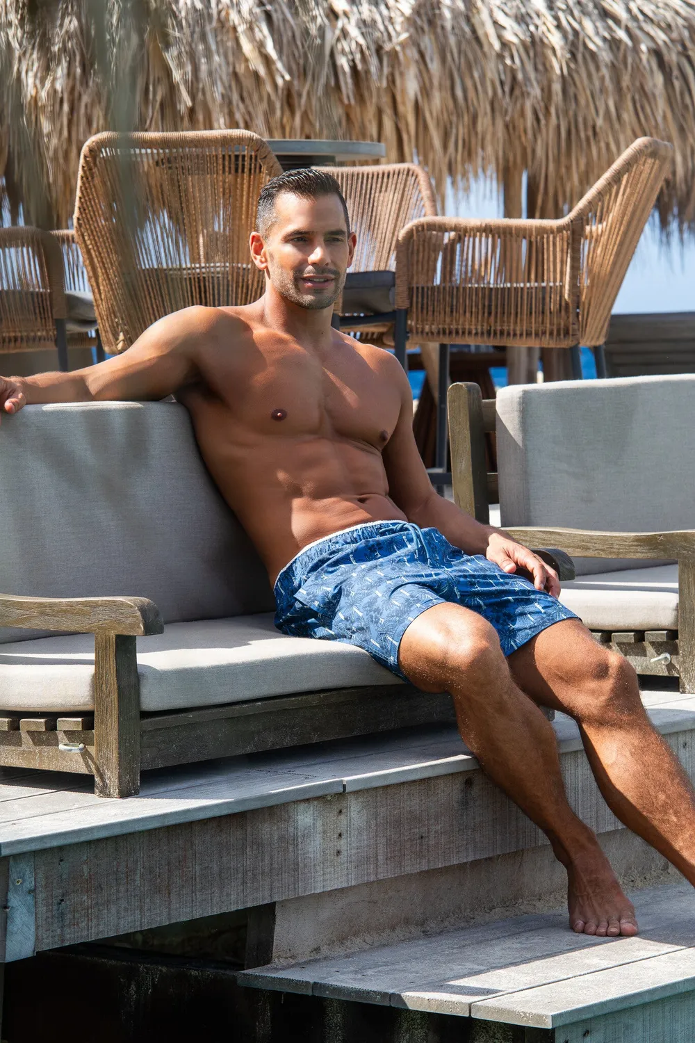 Ramatuelle Palmyra Badeshorts Palmen-Print recycelt