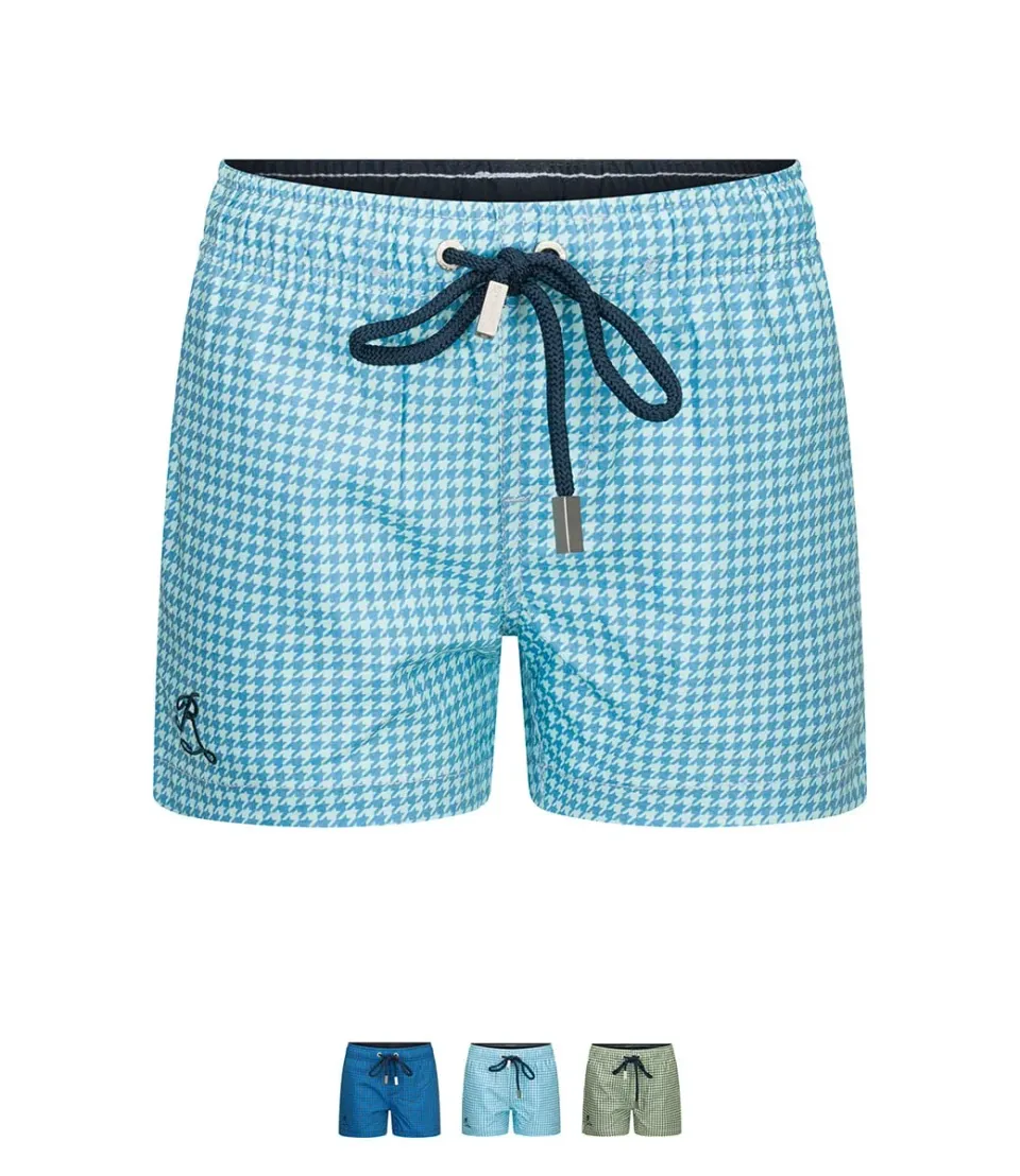 Ramatuelle Beachwear Pied de Poule Kinder Badeshorts Stretch