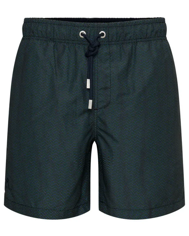 Ramatuelle Zigzag Classic Fit Badeshorts recycelt