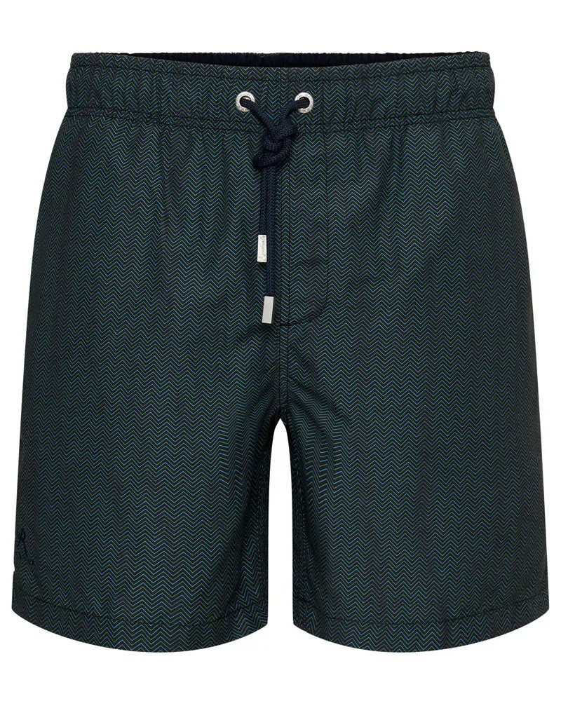 Ramatuelle Zigzag Classic Fit Badeshorts recycelt