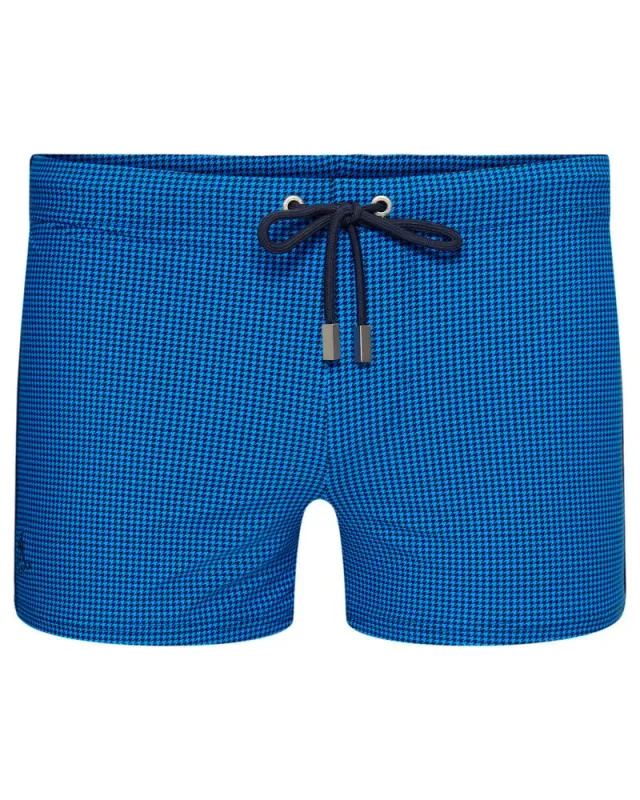 Ramatuelle Tiga Badeshorts eng Hahnentrittmuster